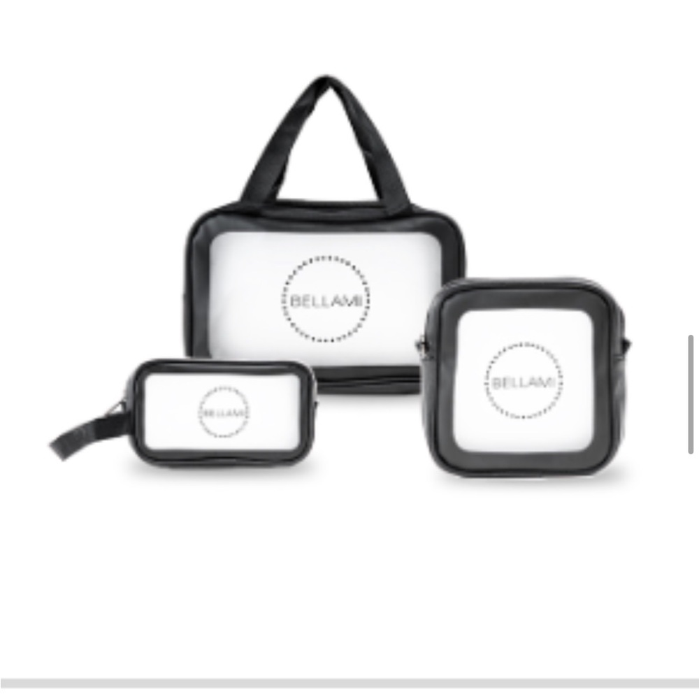 🖤 BELLAMI Black Transparent Toiletry Bag – Hair Extension & Beauty Storage 🖤